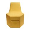 Hexagon Ottoman Chair with Unique Backrest and Drawer - Yellow Color