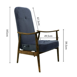 Chair with Adjustable Cushioned Backrest and Wood Arms (Dark Color) -1