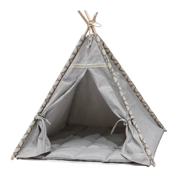 Folding Portable Pet Teepee Tent and Puppy House with Cushion Bed - Multiple