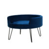 Round Velvet Pet Bed with Metal Hairpin Legs for Puppy and Kitty