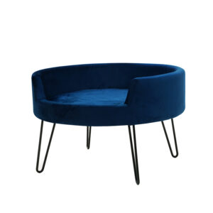 Round Velvet Pet Bed with Metal Hairpin Legs for Puppy and Kitty