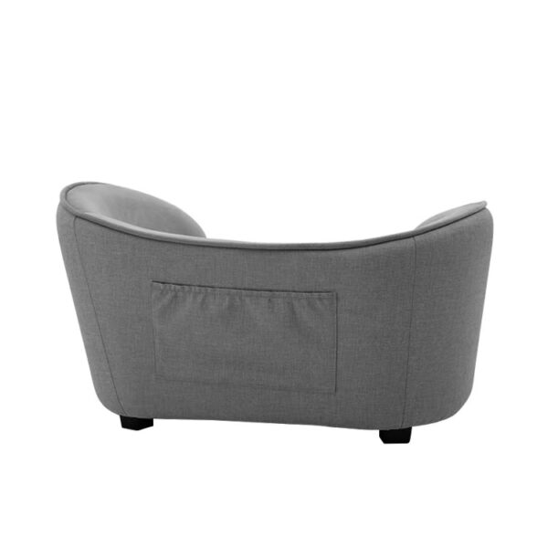 Chaise Style Pet Bed with Lower Wooden Feet and Washable Cozy Cushion