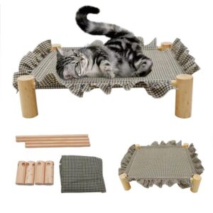 Elevated Pet Bed with Solid Wood Legs and Easy to Assemble
