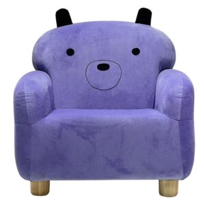 Very Peri Sofa Chair with a Smiling Bear Face Back