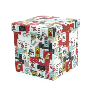 Folding Gift Box Linen Fabric Storage Cube Ottomans