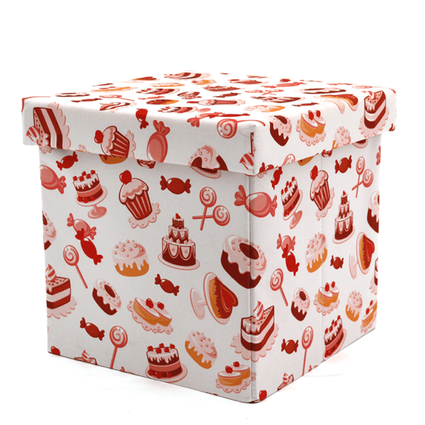 Folding Gift Box Linen Fabric Storage Cube Ottomans