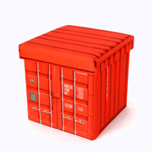 Folding Linen Fabric Storage Cube Ottomans (Bright Colors)