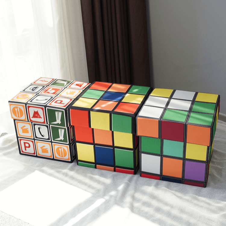 Rubik’s Cube Storage Ottoman Stools