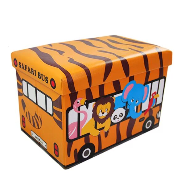 Folding Cartoon Storage Ottoman in Bus or Ambulance Shape