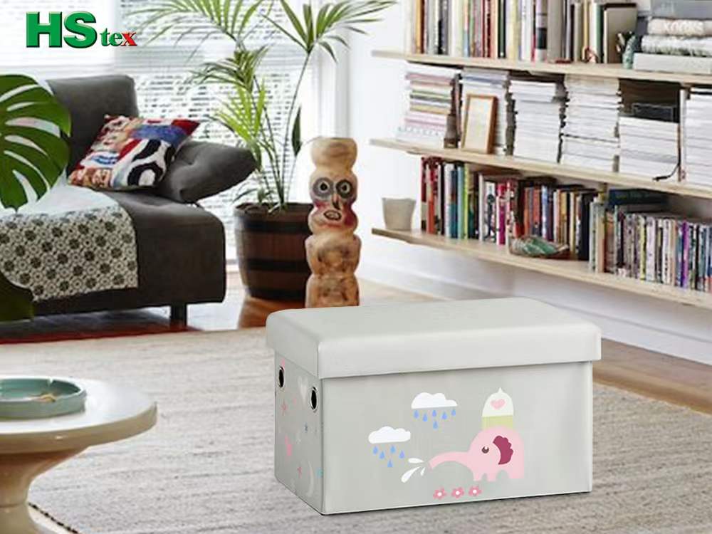 Mini Rectangular Kids Ottoman with Cartoon Characters