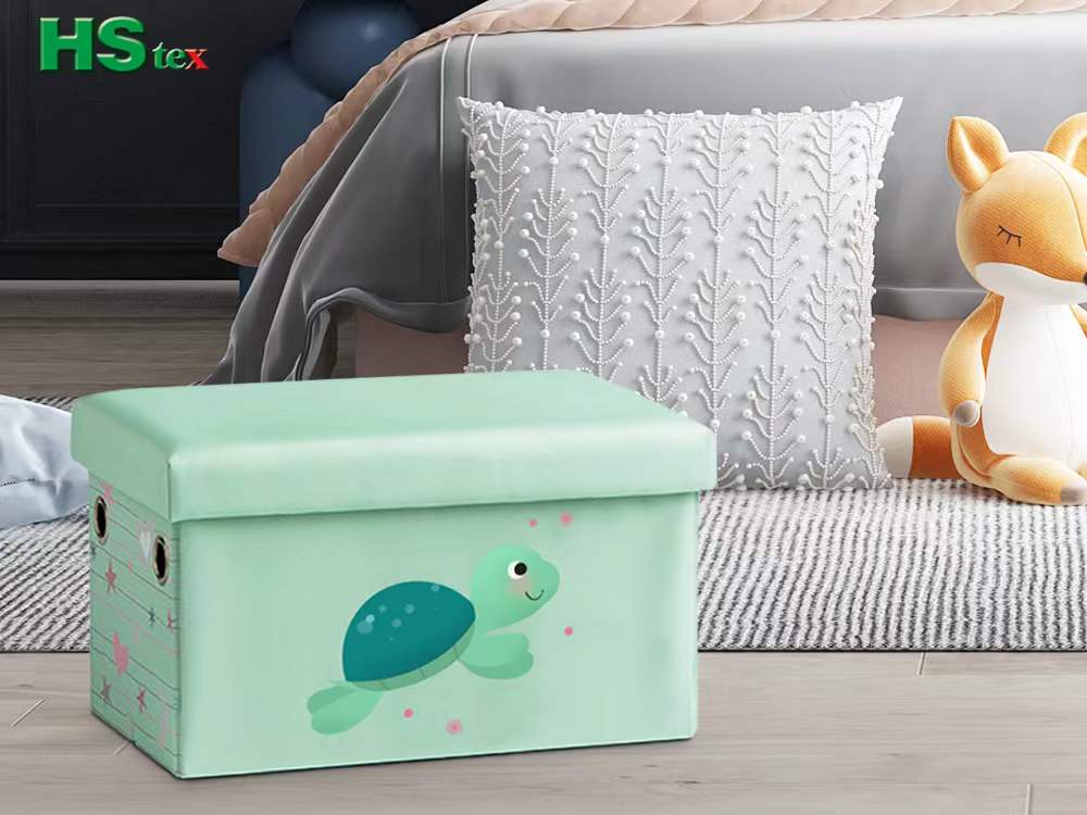 Mini Rectangular Kids Ottoman with Cartoon Characters