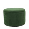 Round Green Corduroy Velvet Ottoman with Storage (Large)