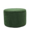 Round Green Corduroy Velvet Ottoman with Storage (Large)
