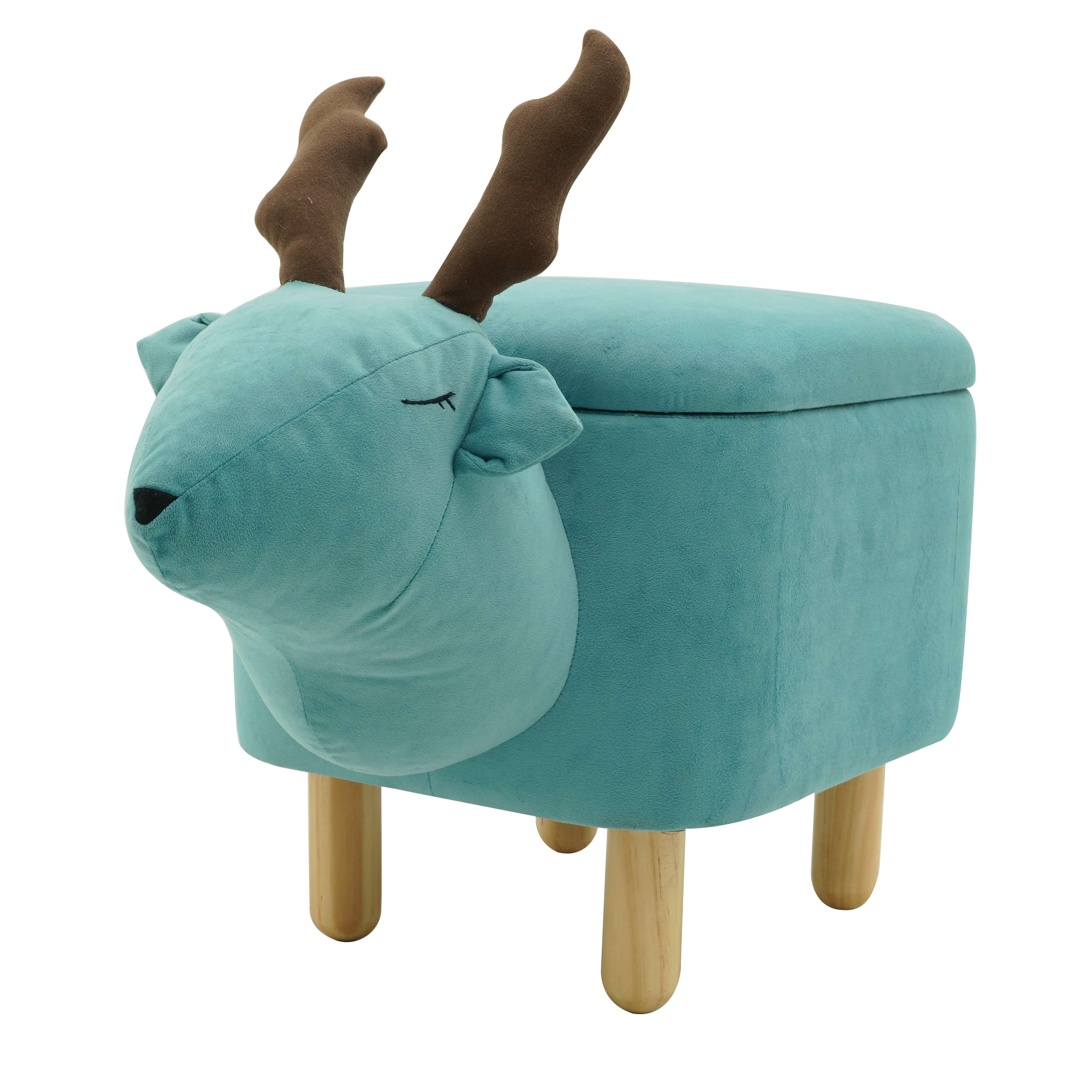 Animal Shaped Kid's Ottoman with Storage-Moose