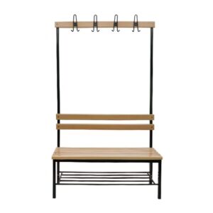 Shoe Changing Bench with Garment Rack and Coat Hooks