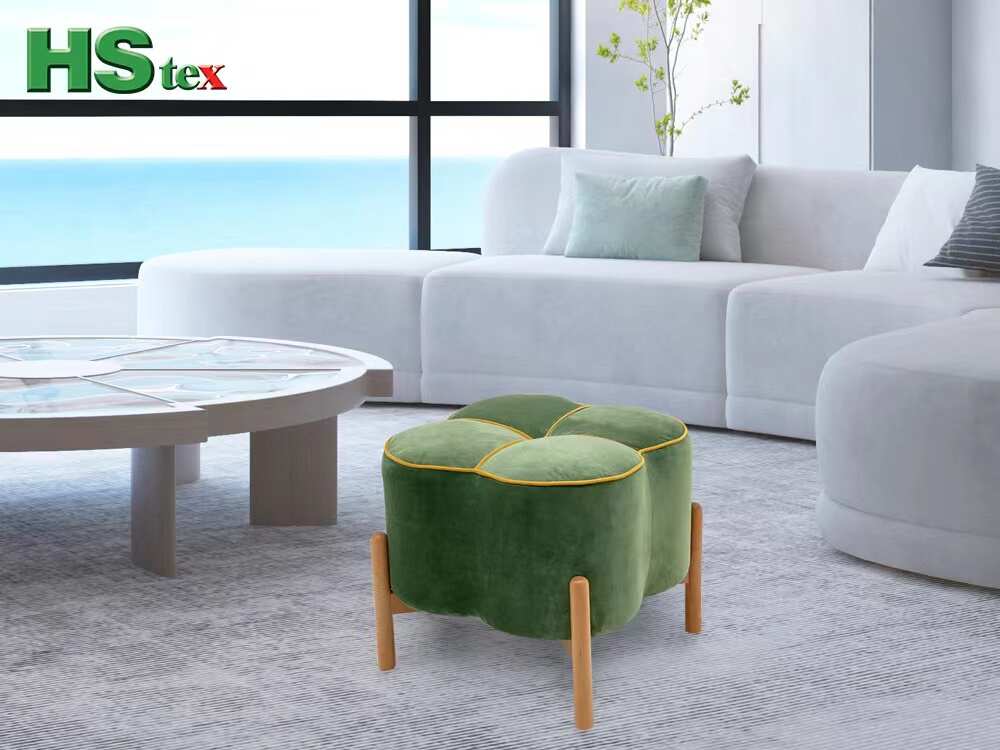 upholstery furniture-Flower Petal Shaped Ottoman Stool