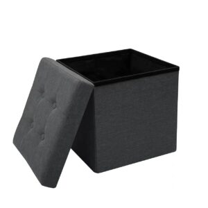 Folding Storage Ottoman Cube in Gray
