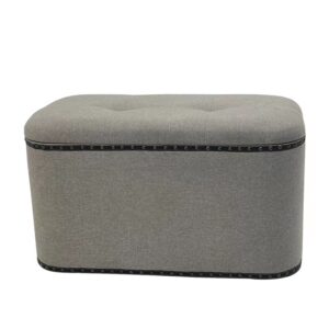 Ottoman Bench with Nailhead Accents and Tufted Top