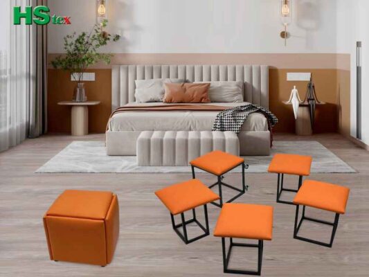 Five in One Multi function Ottoman Stools orange color