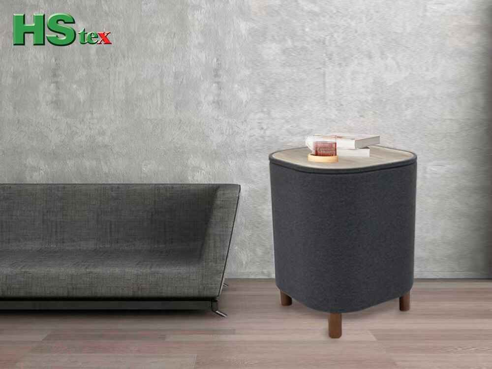 Storage Ottoman with Smooth Wooden Top