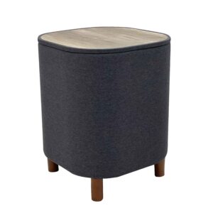 Storage Ottoman with Smooth Wooden Top