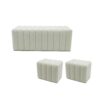 Teddy Fleece Ottoman Bench Set with a Pair of Ottoman Cubes