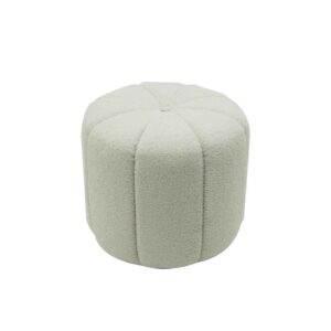 Teddy Fleece Ottoman Stools with Button Tufted Quilting