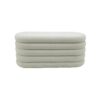 Teddy Fleece Oval Ottoman Bench Set with Storage