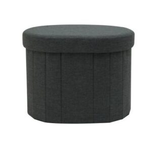 Foldable Oval Ottoman with storage