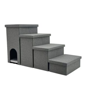 Four-Step Ladder Pet House with Storage