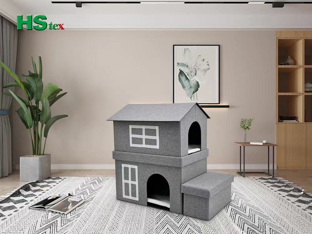 Two-Level Pet Condo with Storage Ladder Two-Level Pet Condo with Storage Ladder