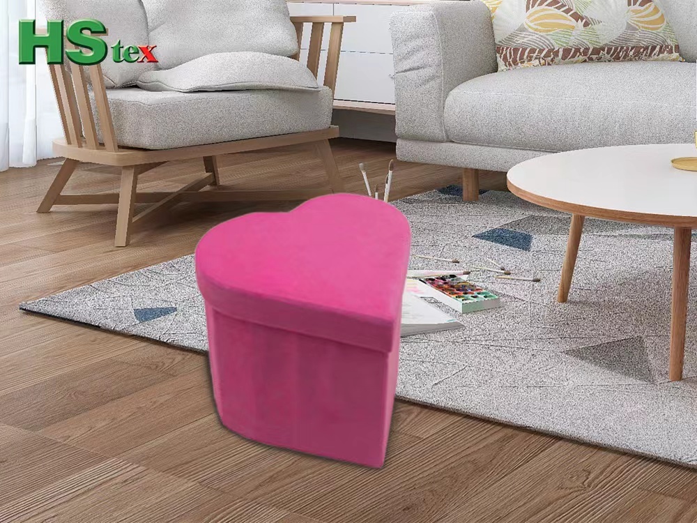 Barbie Pink Heart Shaped Ottoman Stool with Storage