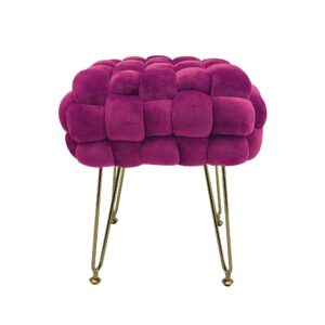 Barbie Pink Ottoman Stool with Metal Hairpin Legs